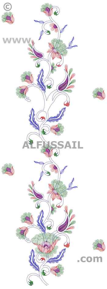 تصاميم نقشات تطريز مطرزات هندية فساتين وحواشي الفساتين