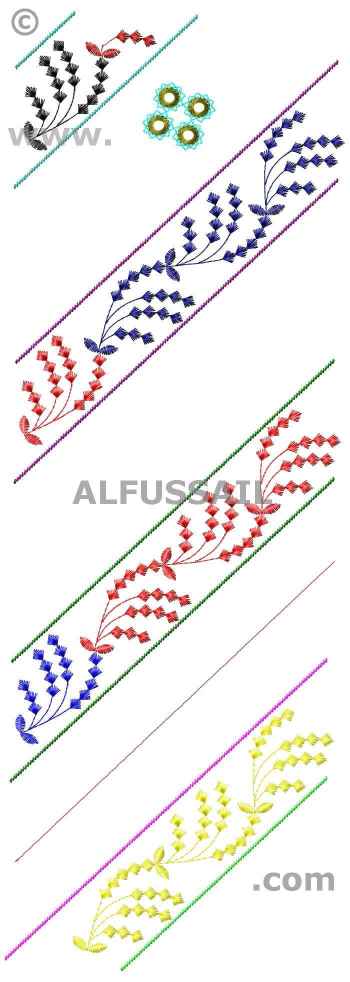 تصاميم نقشات تطريز مطرزات هندية فساتين وحواشي الفساتين